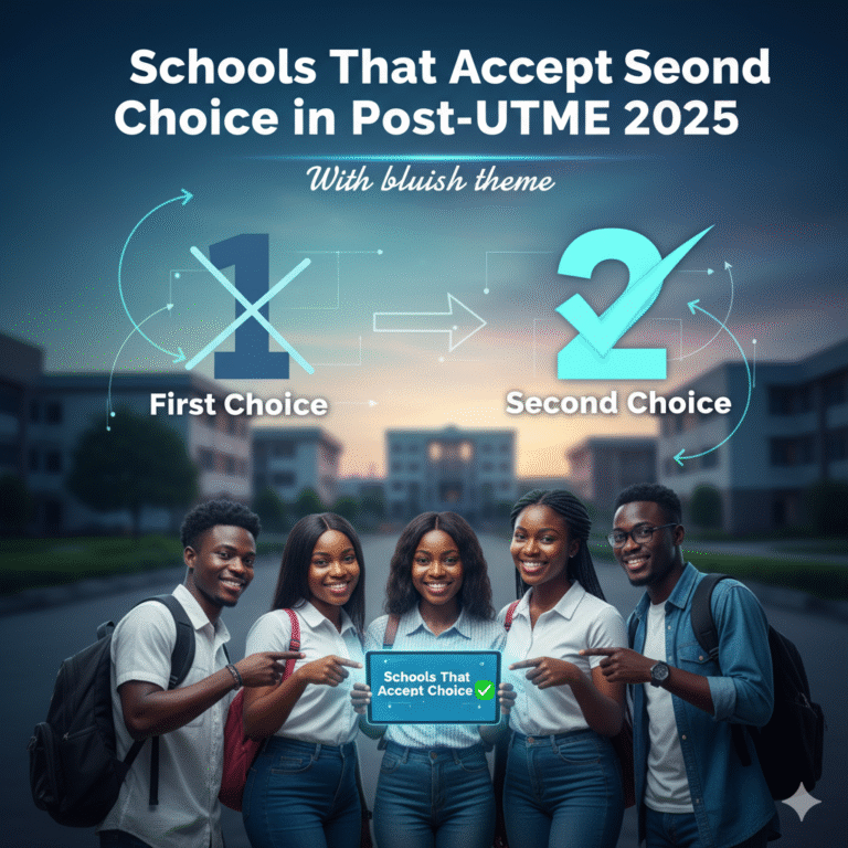 Schools That Accept Second Choice in Post-UTME 2025